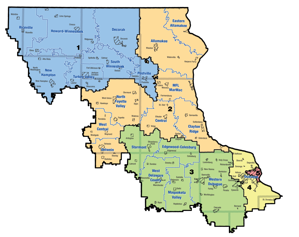 Map of Keystone AEA Board of Director Districts